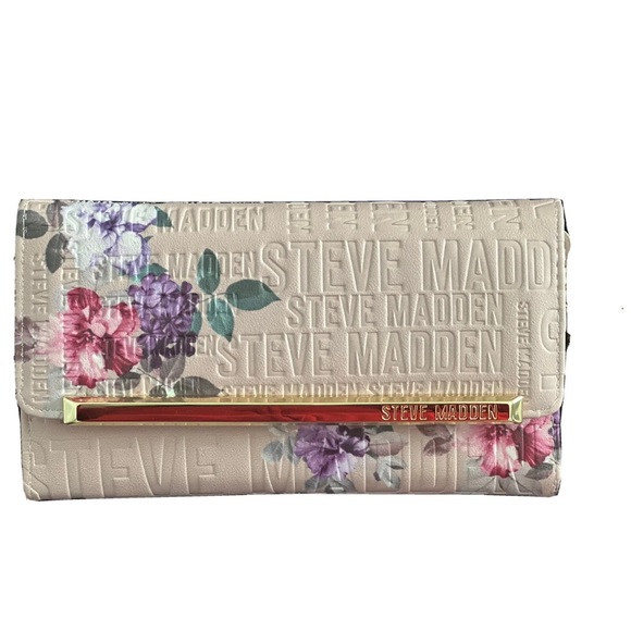 Steve Madden Wallet,logo Bar  Trifold - Picture 7 of 7